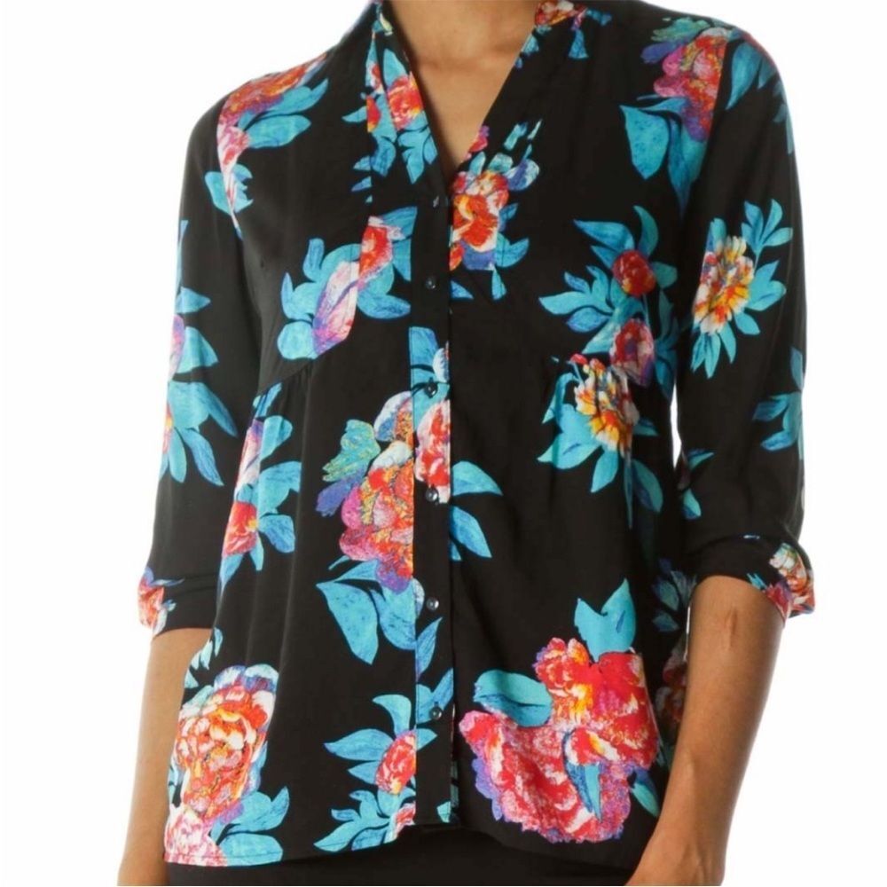 Anthropologie Maeve Woodland Walk Floral Button Down Blouse Sz. 6